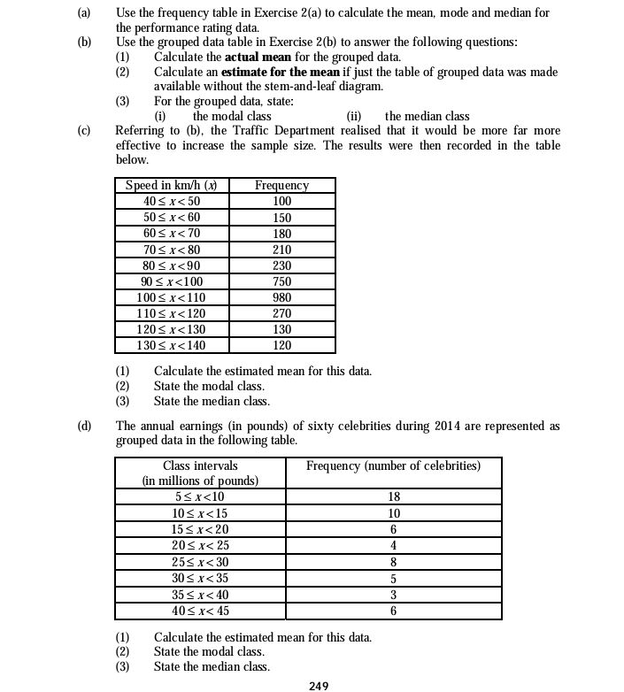 (a) Use the frequency table in Exercise 2(a) | StudyX