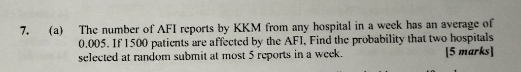 7. (a) The number of AFI reports by KKM from | StudyX