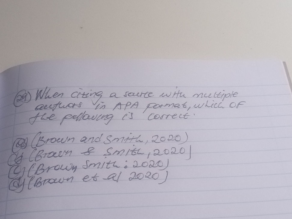 (29) When citing a source with multiple | StudyX