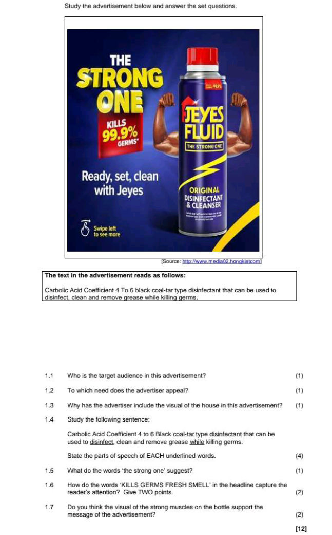 Study the advertisement below and answer the | StudyX