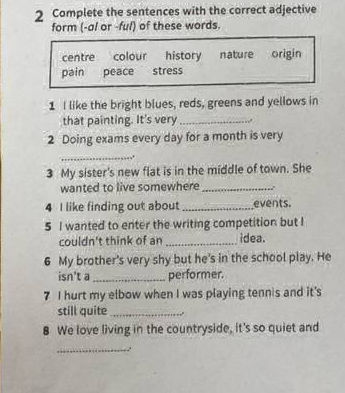 2 Complete the sentences with the correct | StudyX