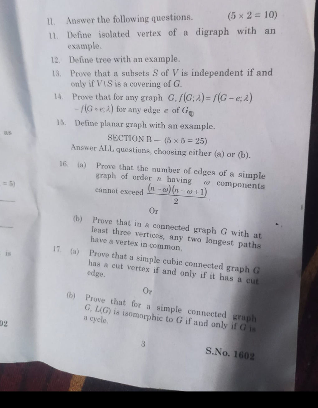 Digraph Question General Math 11. Answer the following questions. 11. | StudyX