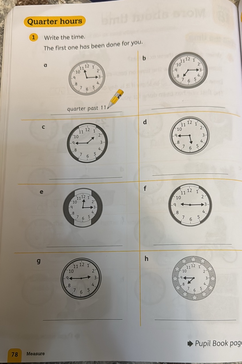 1 Write the time. The first one has been | StudyX