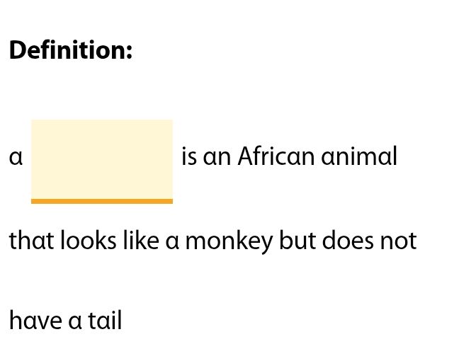 Definition: α is an African animal that