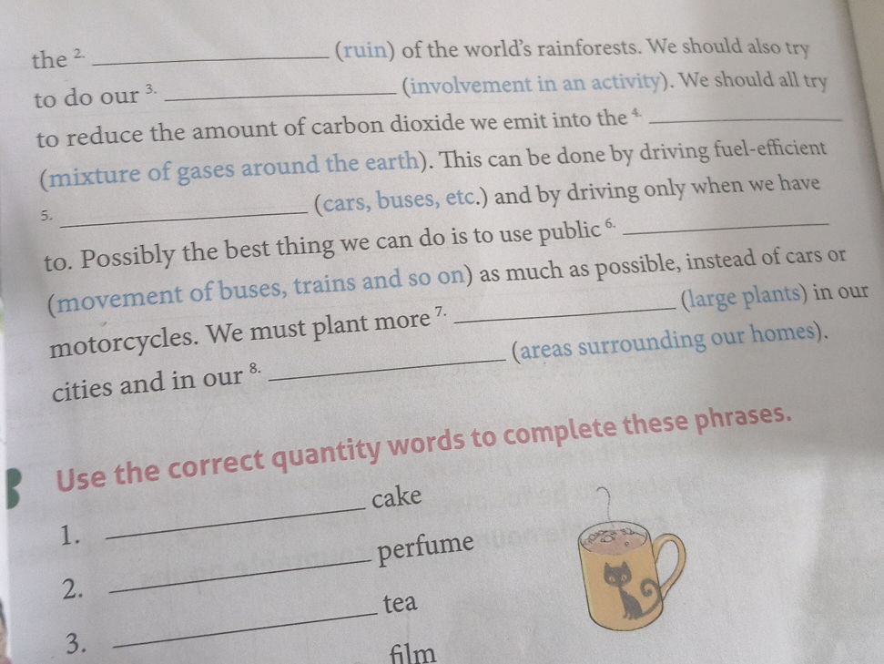 Use the correct quantity words to complete | StudyX