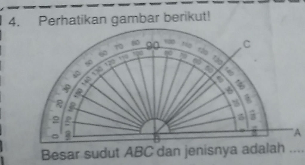 Perhatikan gambar berikut! Besar sudut ABC | StudyX