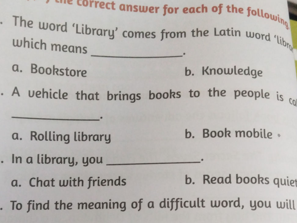 The word 'Library' comes from the Latin word | StudyX