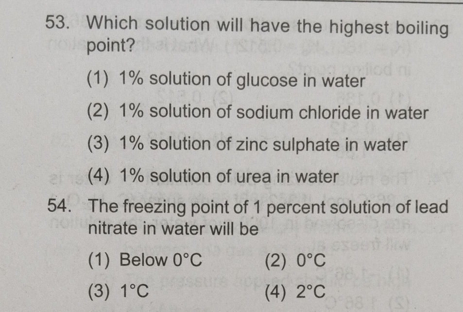 53. Which solution will have the highest | StudyX