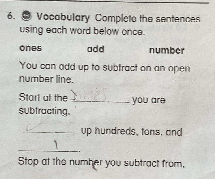 6. Vocabulary Complete the sentences using | StudyX
