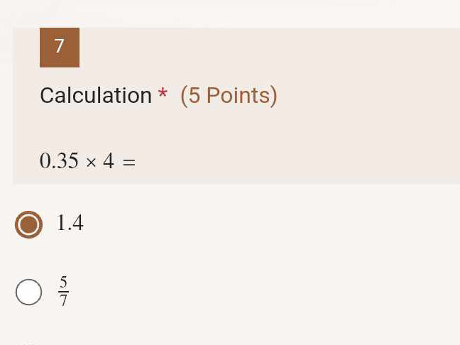 Multiplication problem: 35 x 4
