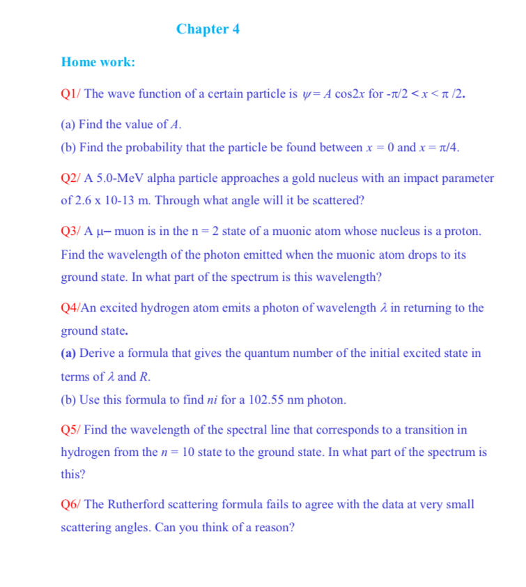 Q1/ The wave function of a certain particle | StudyX
