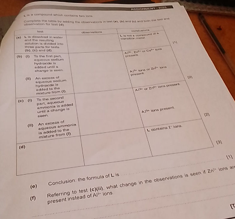Complete the table by adding the | StudyX