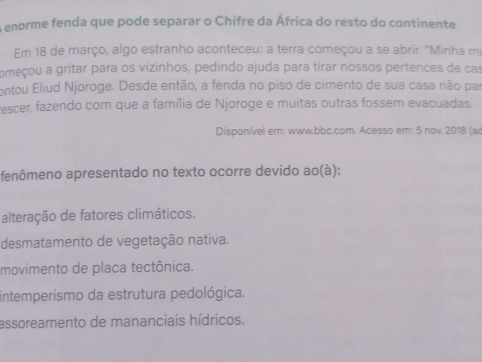 fenômeno apresentado no texto ocorre devido | StudyX