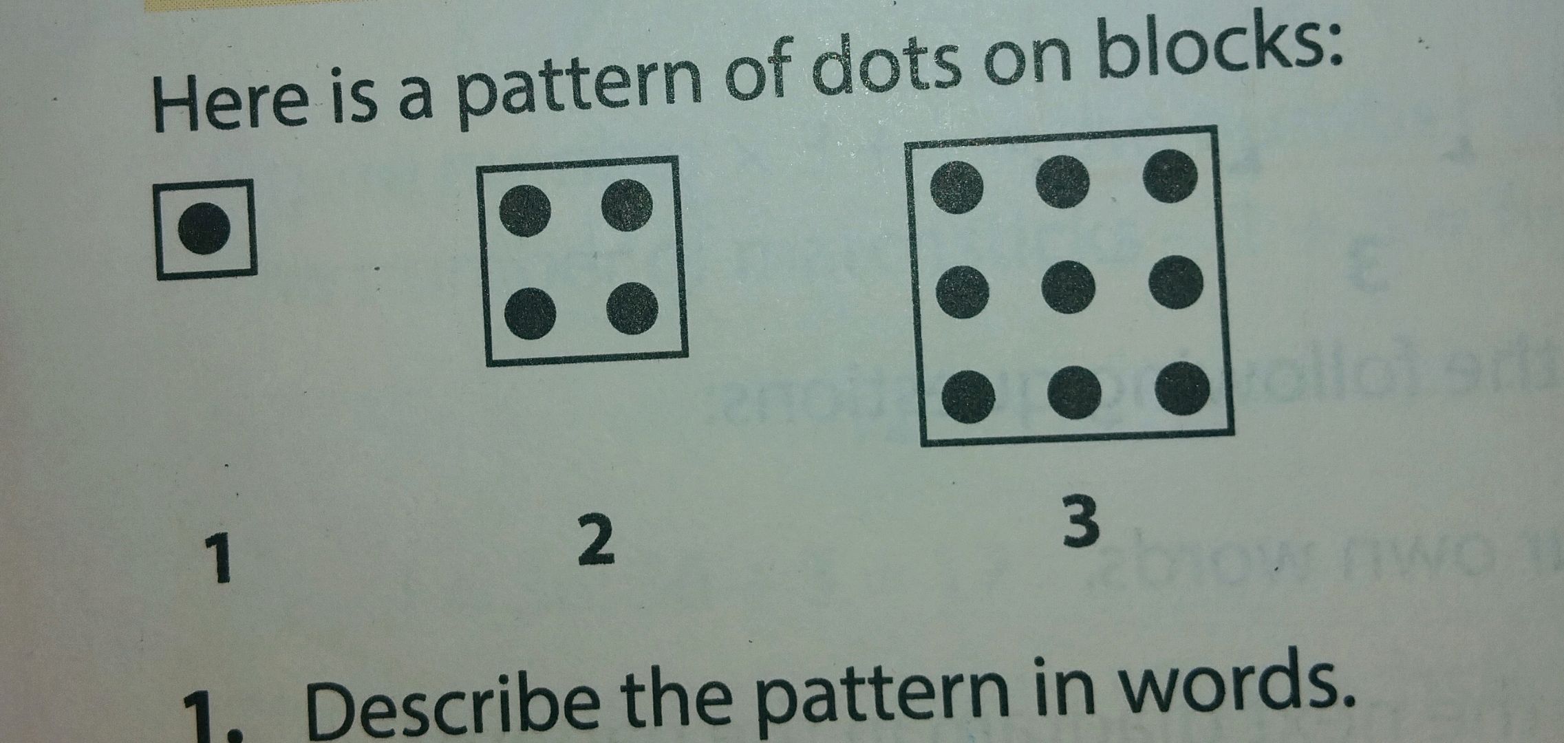 Math Block Dots Rows Here is a pattern of dots on blocks: 1 2 | StudyX