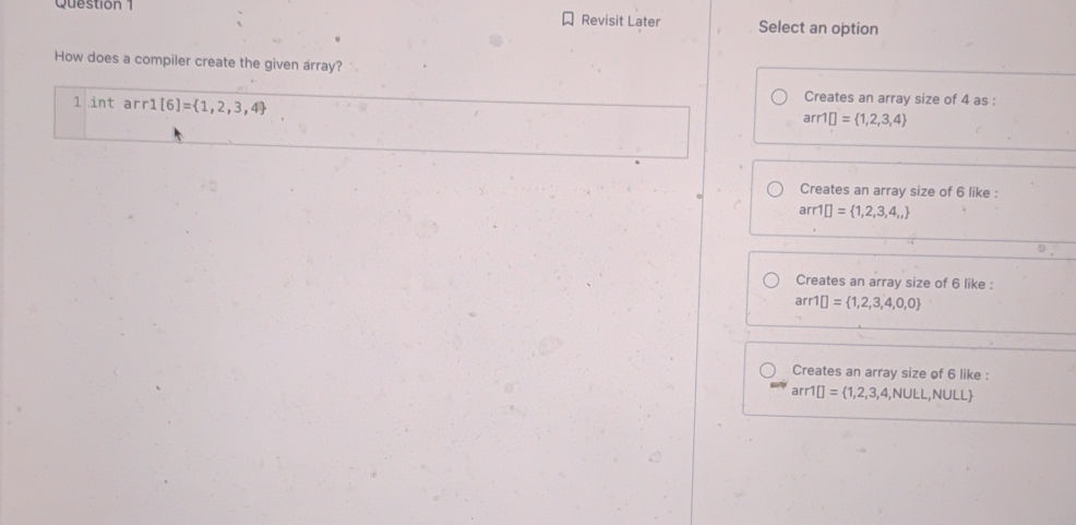 WHAT DOES ARRAY 1 MEAN IN C COMPILER visual data 4