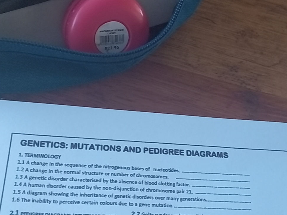 GENETICS: MUTATIONS AND PEDIGREE DIAGRAMS | StudyX