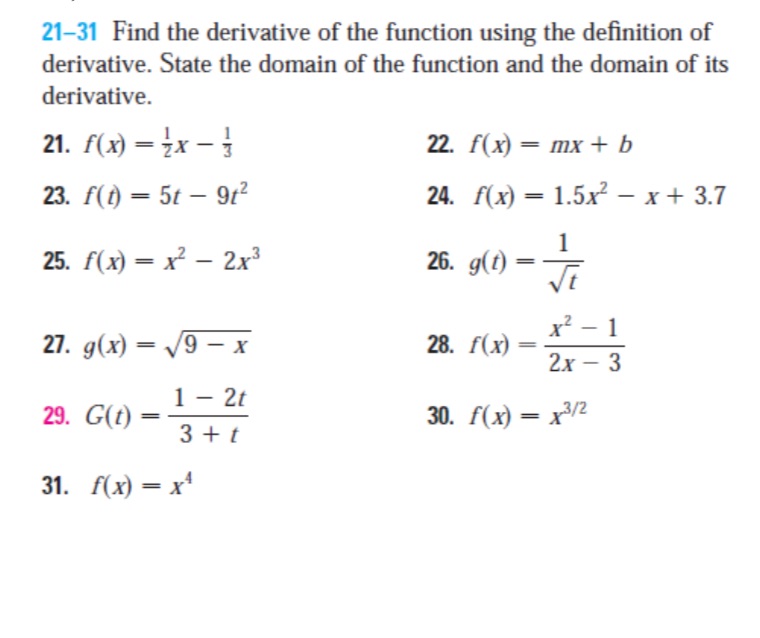 21-31 Find the derivative of the function