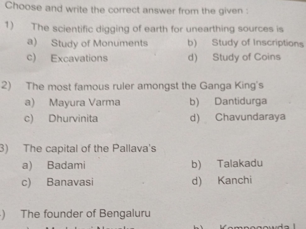 Choose and write the correct answer from the | StudyX