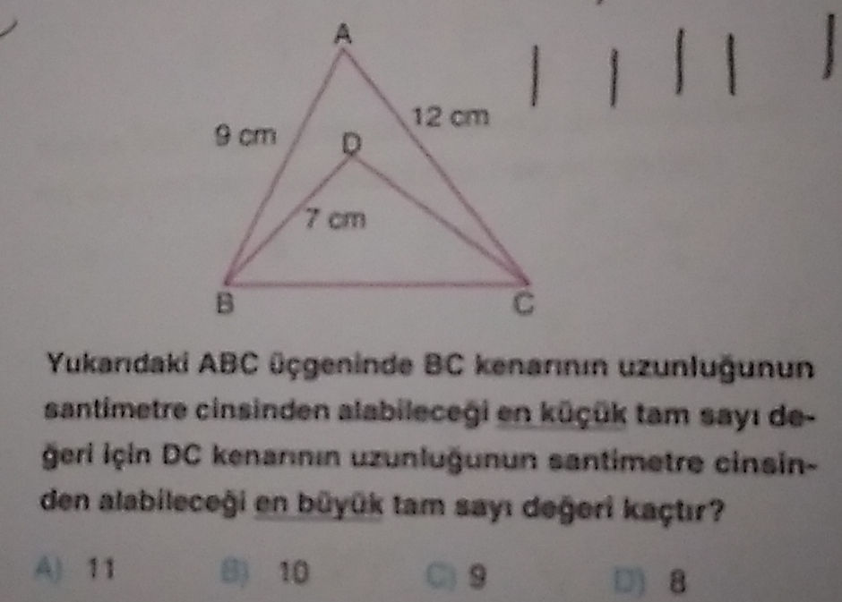 The image shows a triangle ABC with a | StudyX