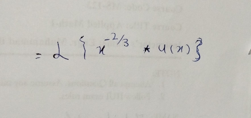 Laplace Transform of x^(-2/3) * u(x) | StudyX