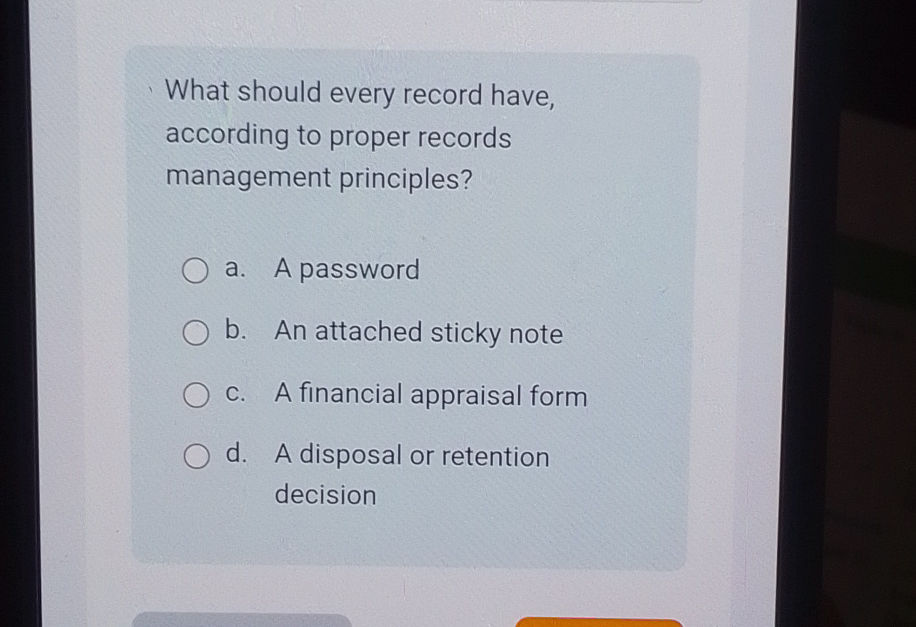 What should every record have, according to