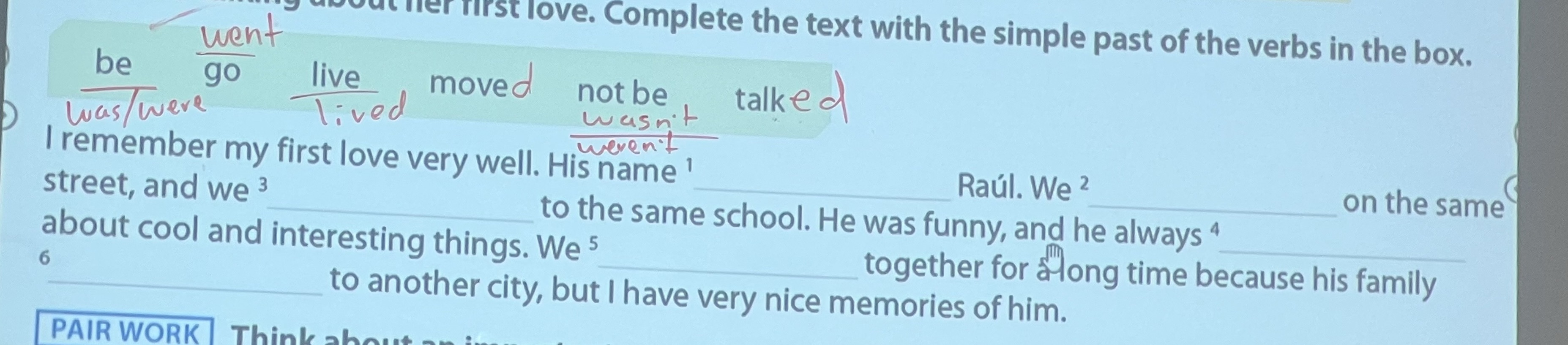 Complete the text with the simple past of | StudyX