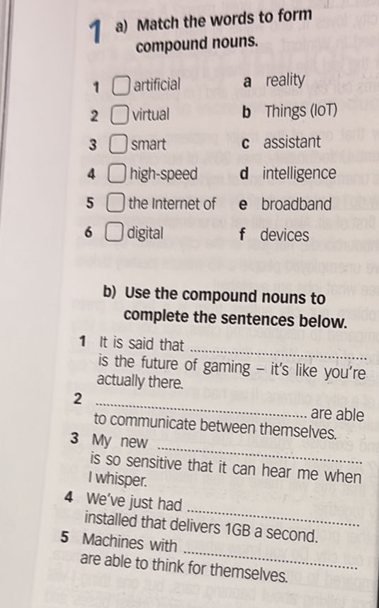 a) Match the words to form compound nouns. | StudyX