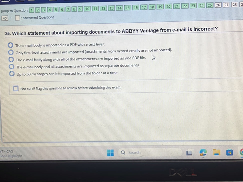 Which statement about importing documents to