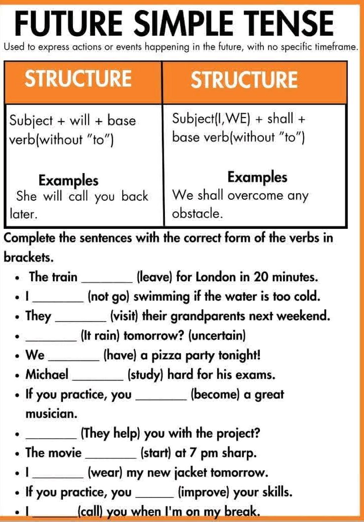 Sentences With Leave Complete the sentences with the correct form | StudyX