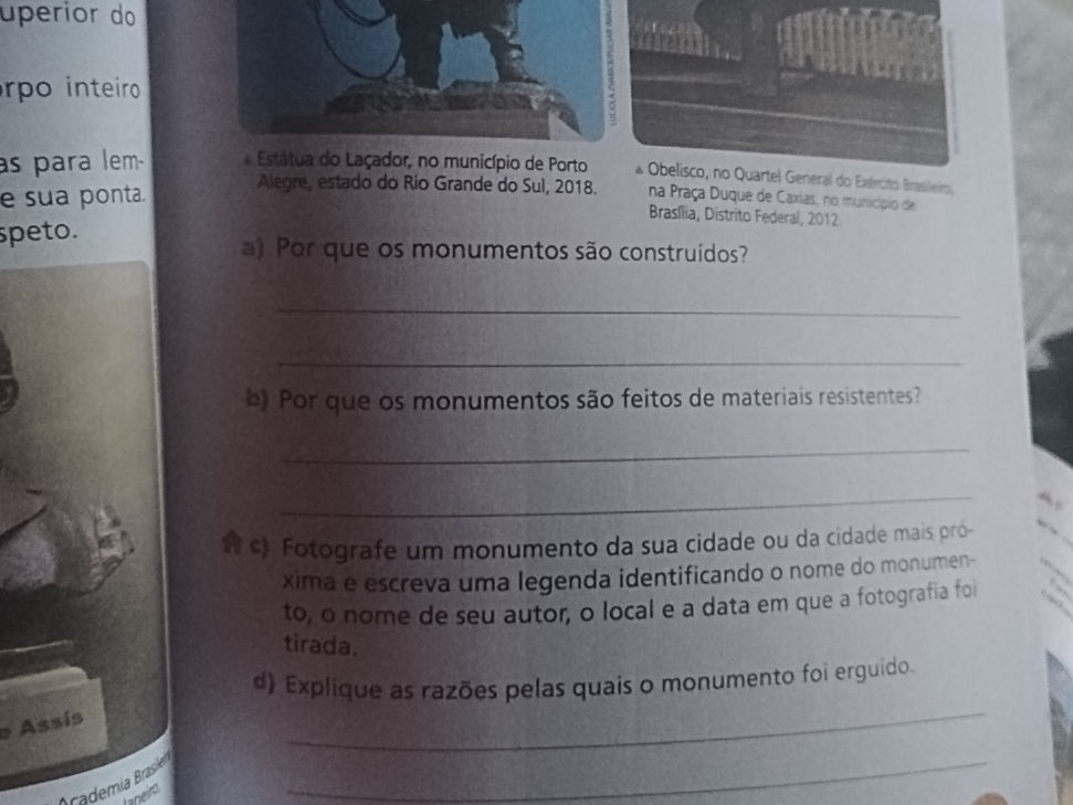 a) Por que os monumentos são construídos? | StudyX