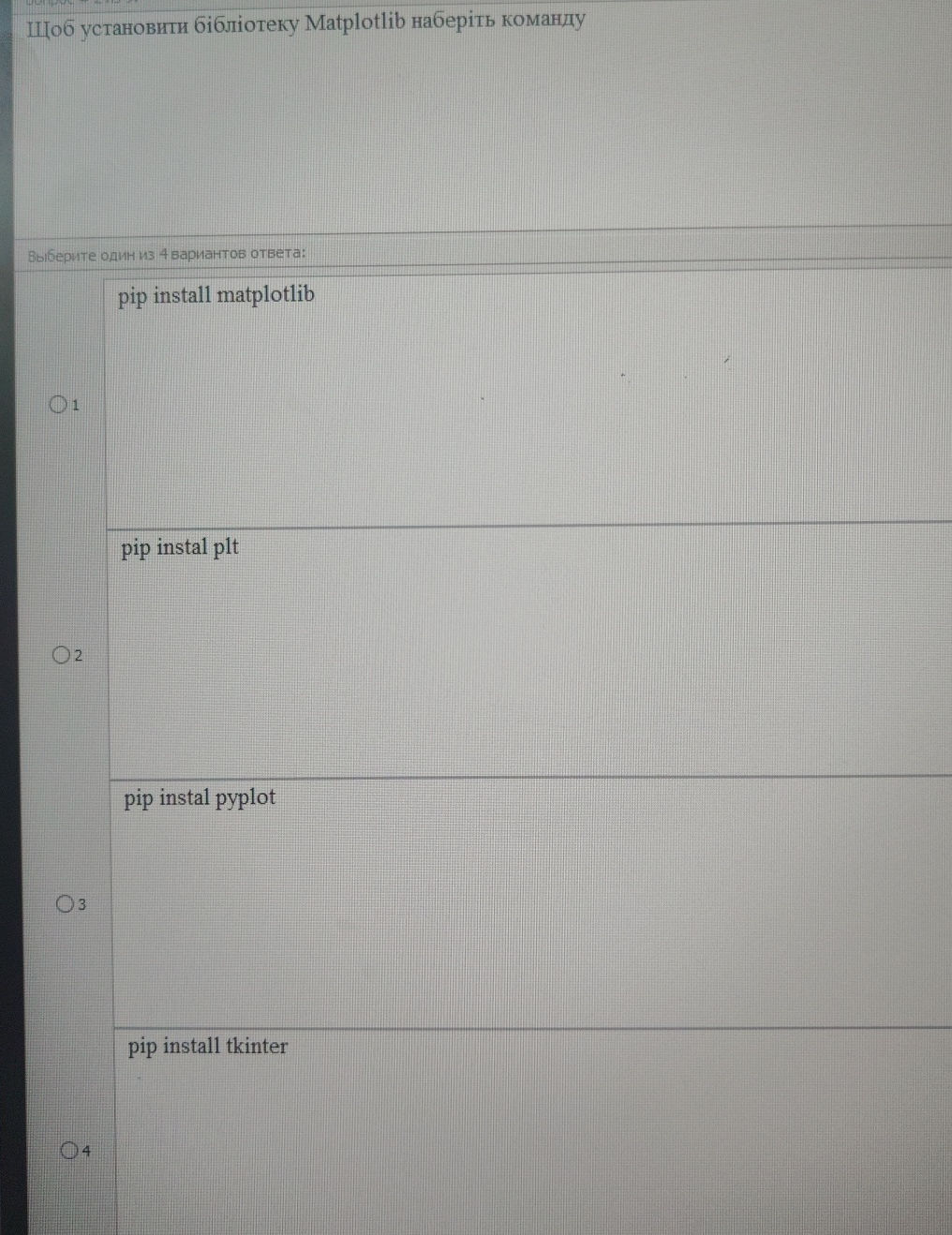 Щоб установити бібліотеку Matplotlib | StudyX