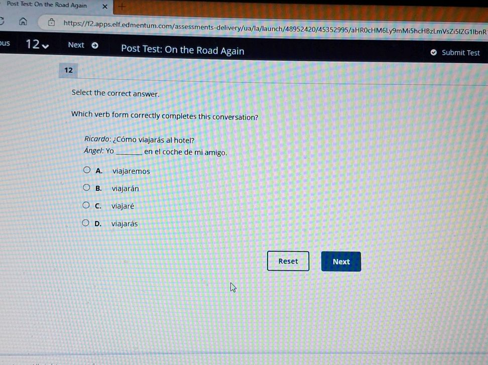 Select the correct answer. Which verb form | StudyX