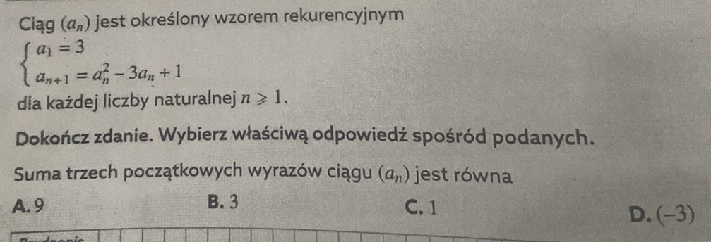Ciąg $(a_n)$ jest określony wzorem | StudyX