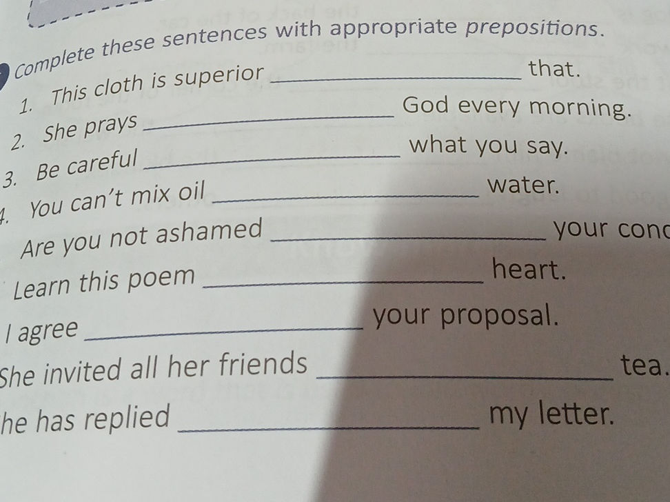 Complete these sentences with appropriate | StudyX