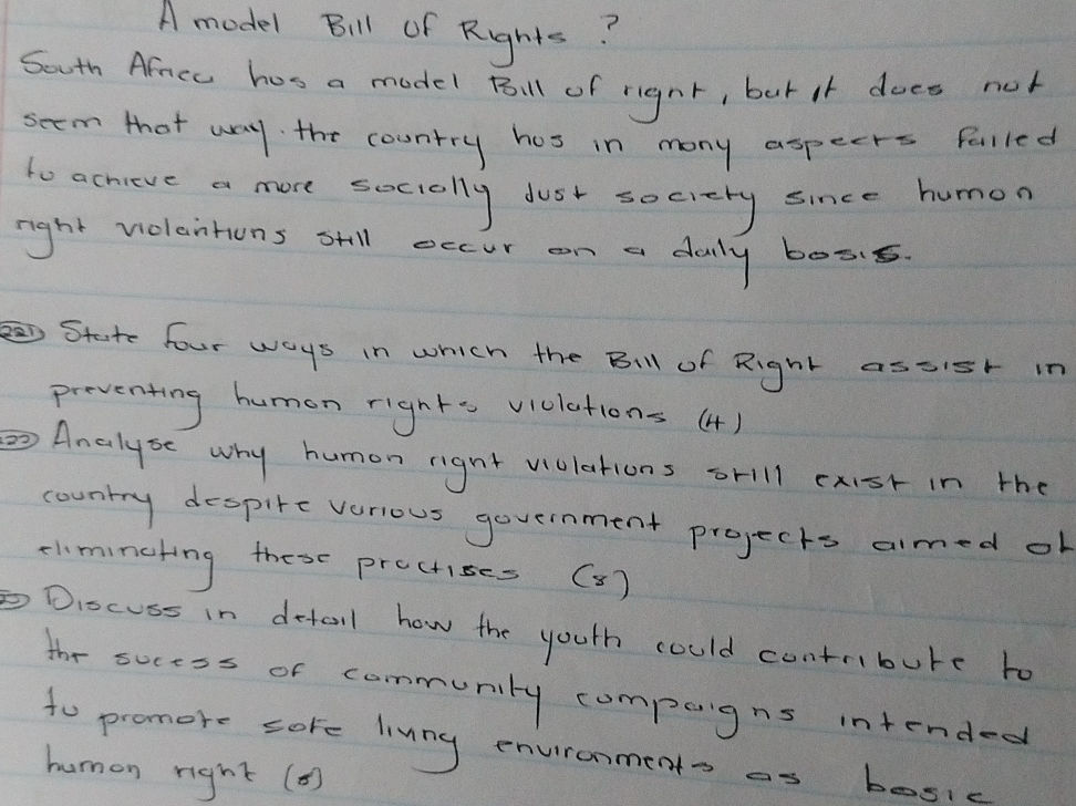 22. State four ways in which the Bill of | StudyX