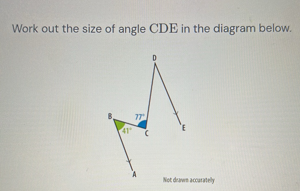 Work out the size of angle CDE in the | StudyX