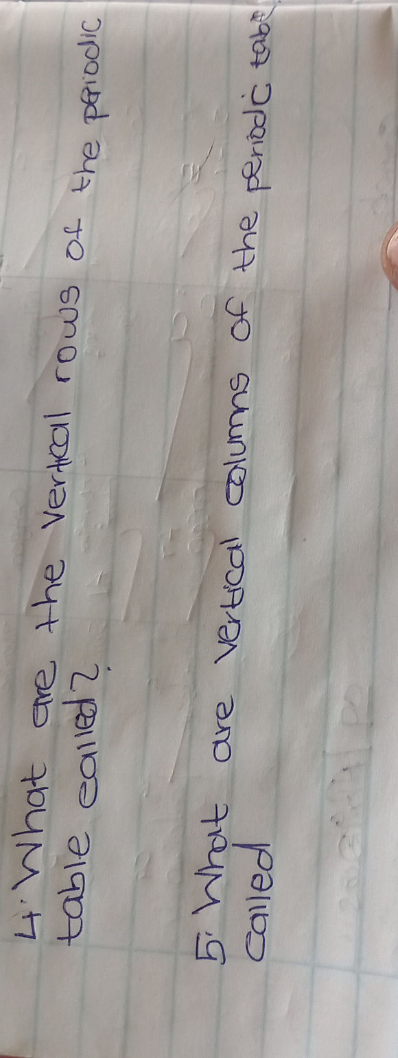 4. What are the vertical rows of the | StudyX