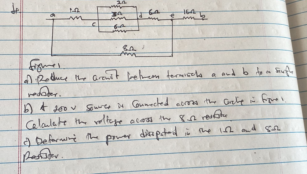 Figure 1 a) Reduce the circuit between | StudyX