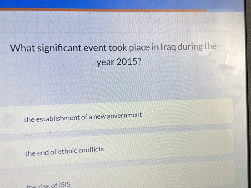 What significant event took place in Iraq | StudyX