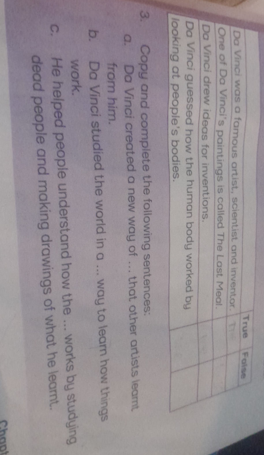 3. Copy and complete the following | StudyX