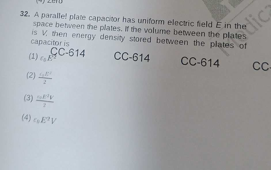 32. A parallel plate capacitor has uniform | StudyX