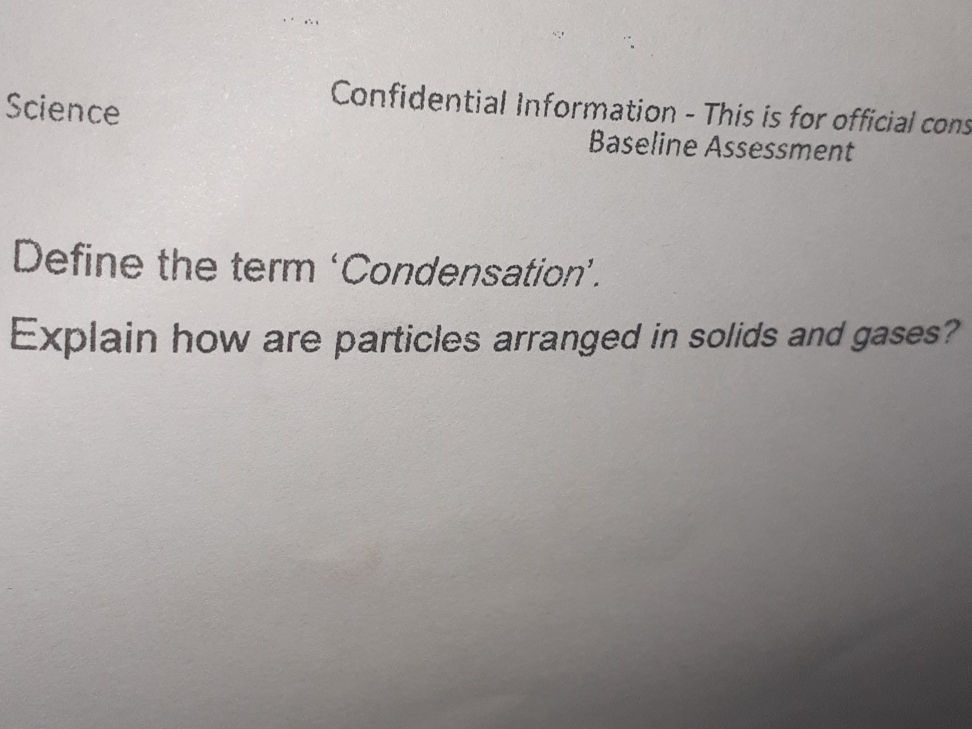 Define the term 'Condensation'. Explain how | StudyX
