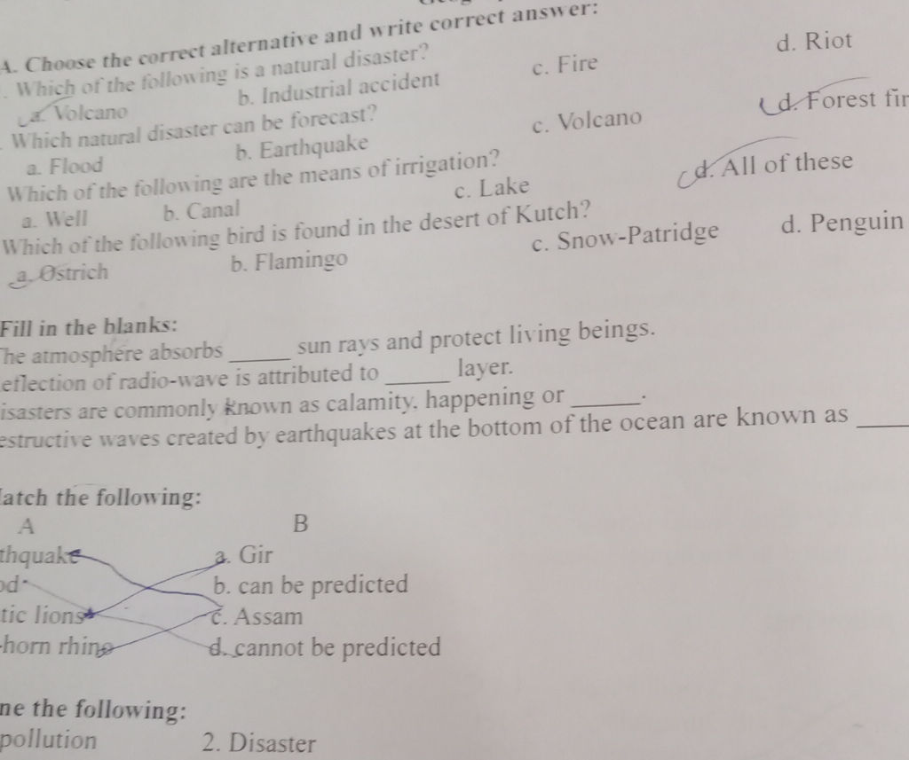 A. Choose the correct alternative and write | StudyX