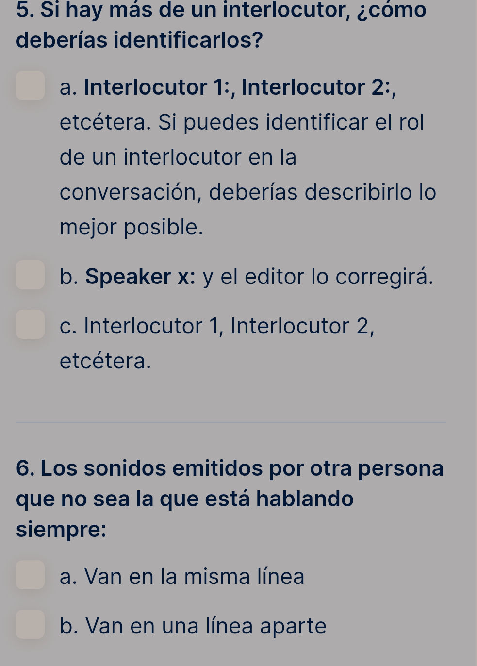 5. Si hay más de un interlocutor, ¿cómo | StudyX