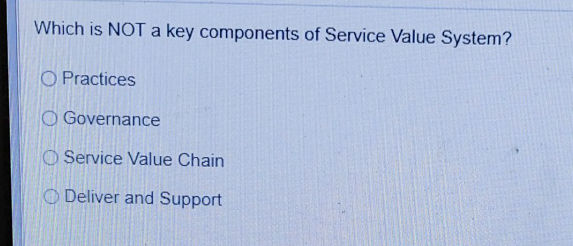 Non Serviceable Components Which is NOT a key components of Service | StudyX