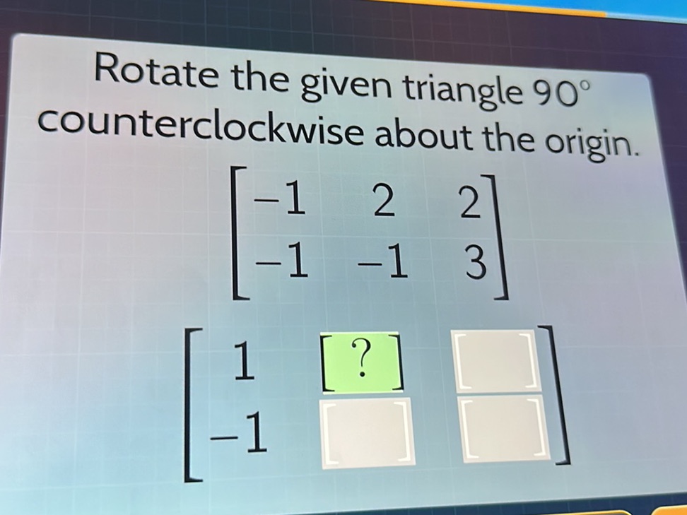 90 Counterclockwise Rotation Triangle Rotate the given triangle 90° | StudyX