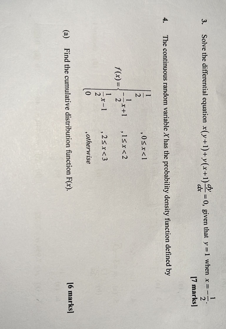 3. Solve the differential equation $x(y+1) + | StudyX