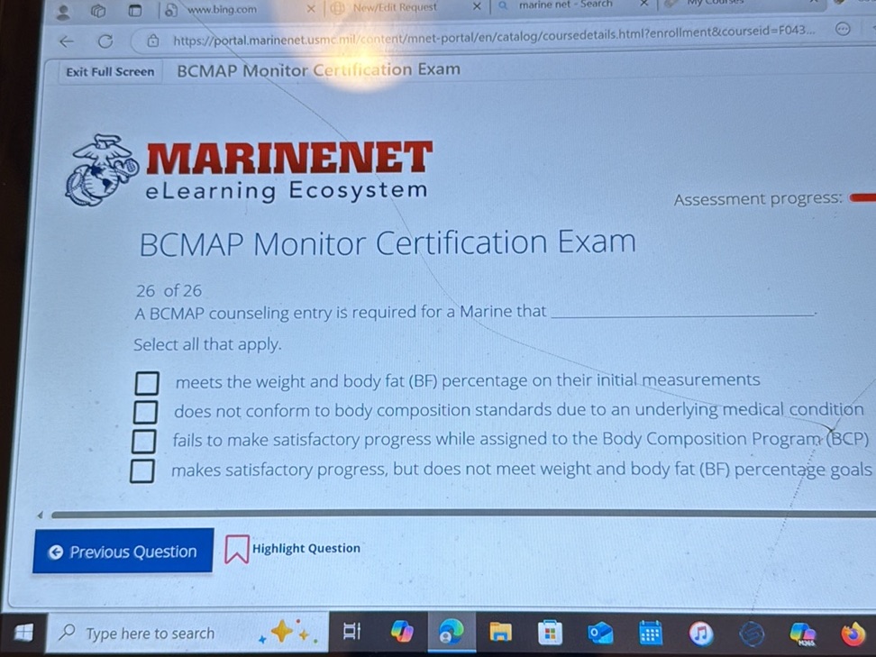 A BCMAP counseling entry is required for a