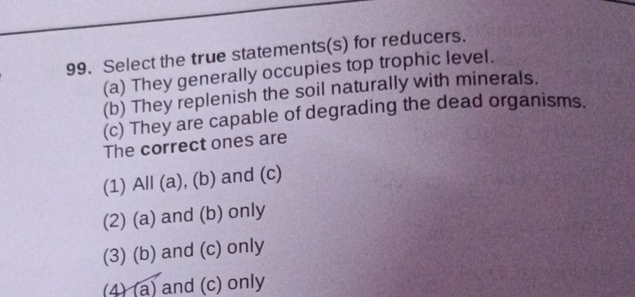 99. Select the true statements(s) for | StudyX