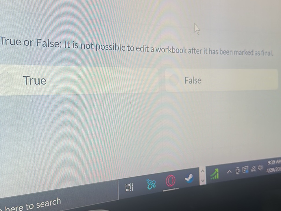 True or False: It is not possible to edit a | StudyX
